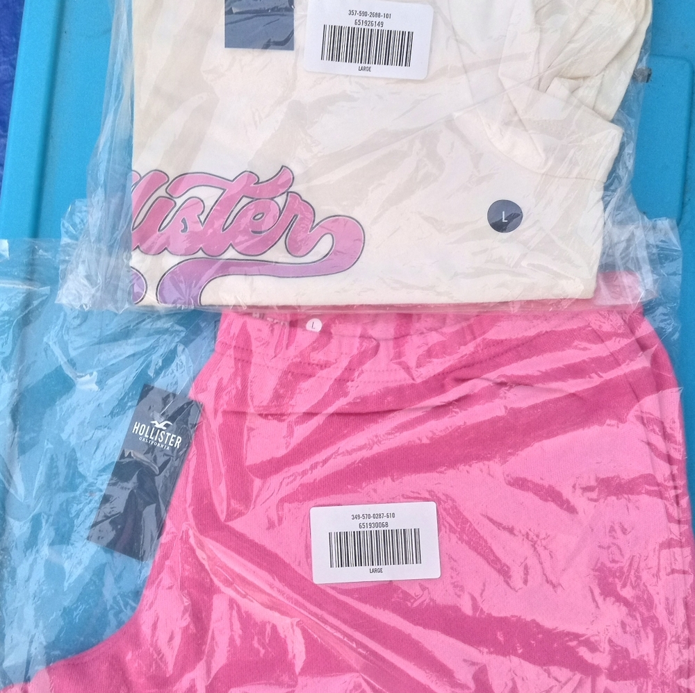 Hollister crop top and Terry shorts